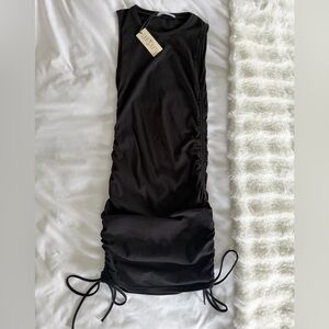 Black Ruched Mini Dress